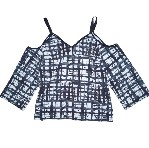 NWT Rebel X Angel Cold Shoulder Checker Top Size 1X - Picture 2 of 6